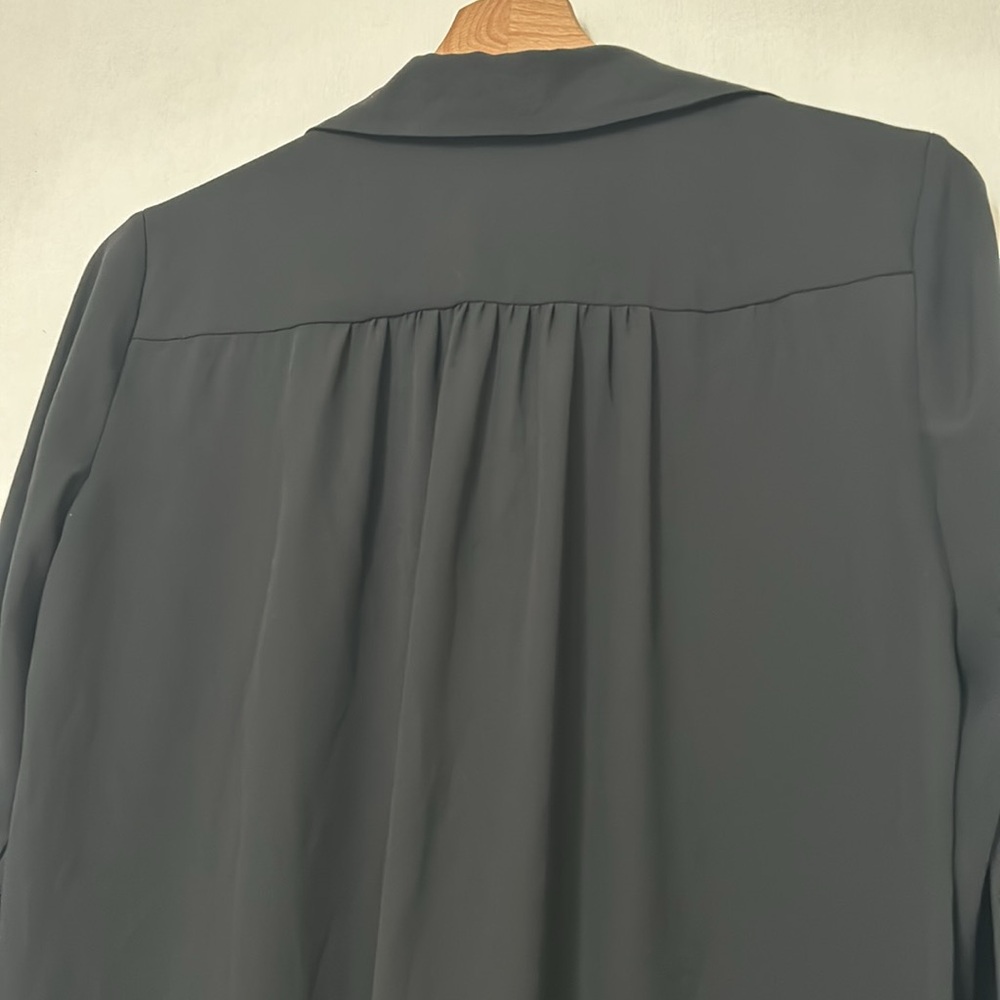 ANN TAYLOR WOMEN LONG SLEVEE PULLOVER BLOUSE OVERSIZED BLACK SZ - Picture 9 of 11